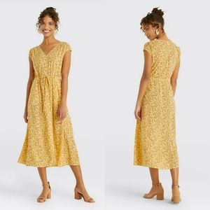 Draper James Floral V-Neck Button Front Dress